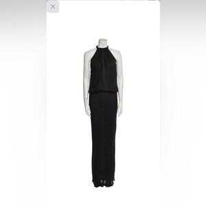 Nili Lotan Black 100% Silk Maxi Dress